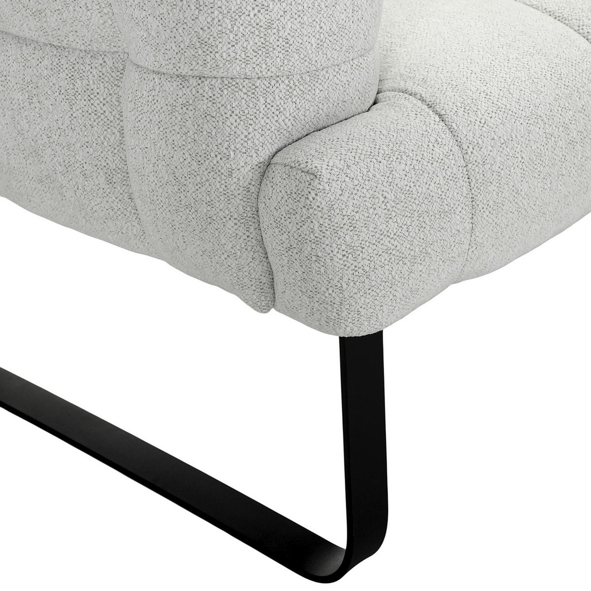 SITZBANK in Textil Beige  - Beige/Schwarz, Design, Textil/Metall (200/91/78cm) - Novel