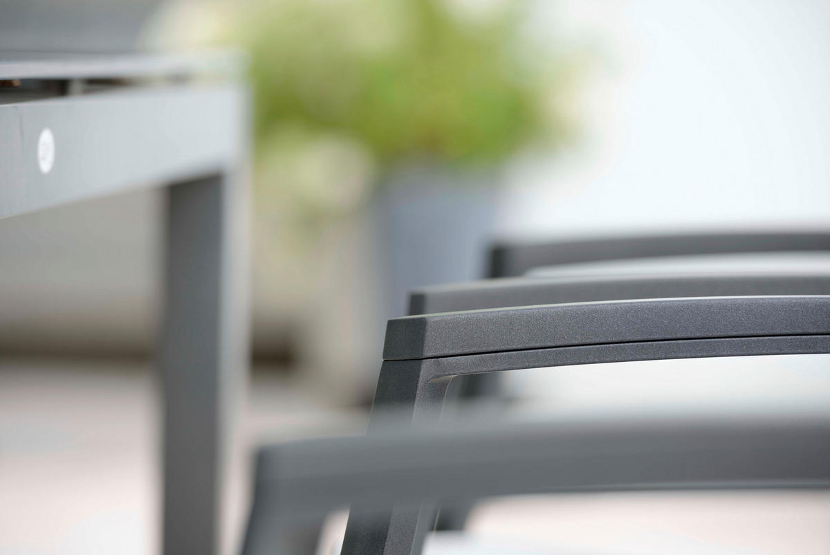 STAPELSESSEL Aluminium Anthrazit, Silberfarben  - Anthrazit/Silberfarben, Design, Textil/Metall (64/57/89cm) - Stern