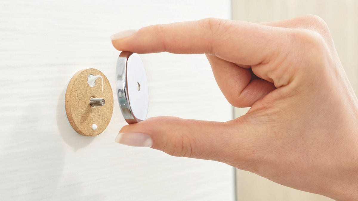 HANDTUCHHAKEN - Chromfarben, Trend, Metall (3,7/3,7/3,7cm) - Tesa