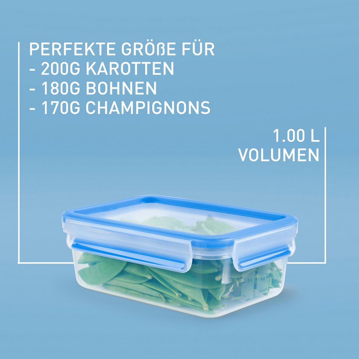 FRISCHHALTEDOSENSET Clip & Close  - Transparent, Basics, Kunststoff - Emsa