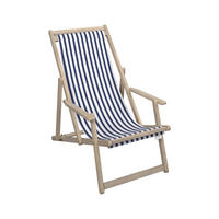 STRANDSTUHL Akazie Blau, Weiß, Akaziefarben  - Blau/Weiß, Basics, Holz/Textil (63/88/102cm) - Ambia Garden