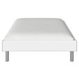 BETT 120/200 cm  in Weiß  - Alufarben/Weiß, Design, Metall (120/200cm) - Carryhome
