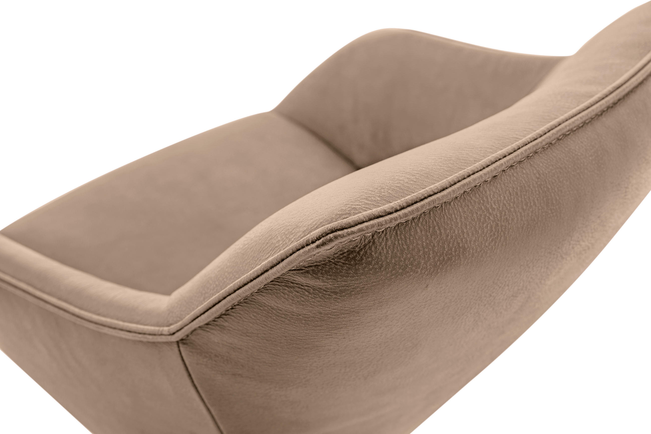 ARMLEHNSTUHL  in Nickel Echtleder naturbelassen  - Edelstahlfarben/Beige, Design, Leder/Metall (60/84/67cm) - Koinor