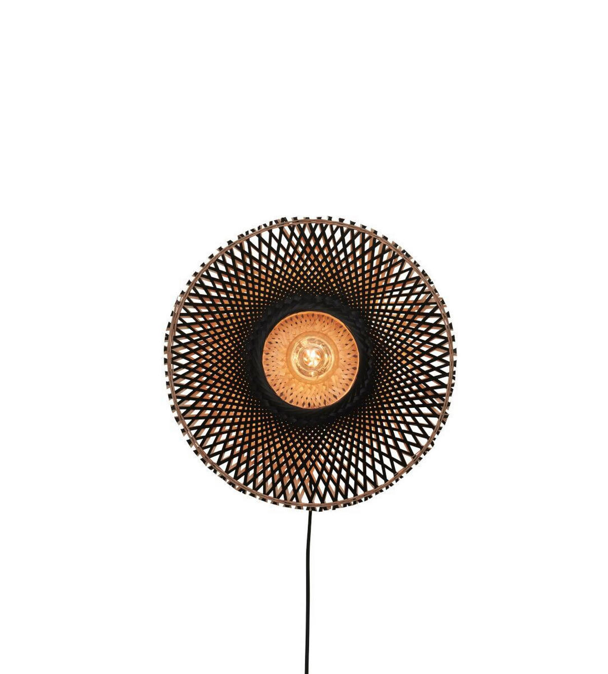 WANDLEUCHTE - Schwarz/Naturfarben, Trend (44/12/44cm) - Good & Mojo