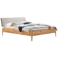 BETT 140/200 cm  Buchefarben, Hellgrau   - Buchefarben/Hellgrau, Konventionell, Holz/Textil (140/200cm) - Hasena
