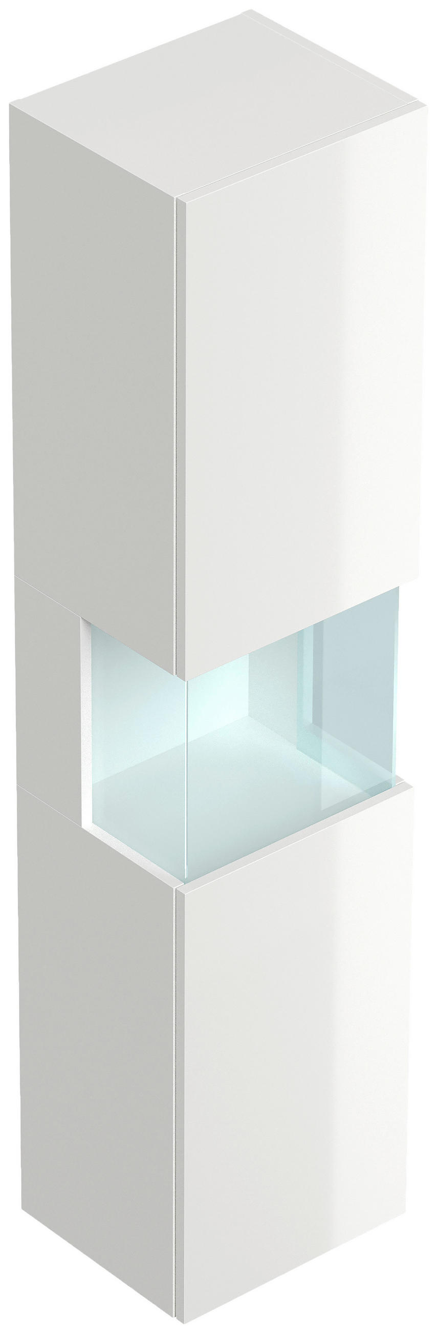 HOCHSCHRANK 35,2/150/30 cm  - Weiß Hochglanz, MODERN, Glas/Holzwerkstoff (35,2/150/30cm) - MID.YOU