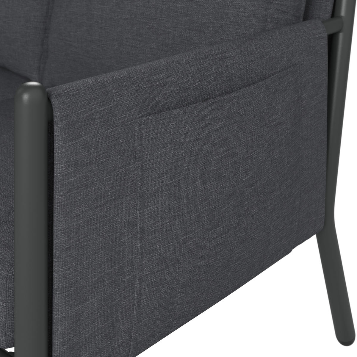 TERASOVÁ SEDACIA SÚPRAVA 3-dielne, kov, textil - tmavosivá, Modern, kov/textil (203/71/203cm) - Ambia Garden