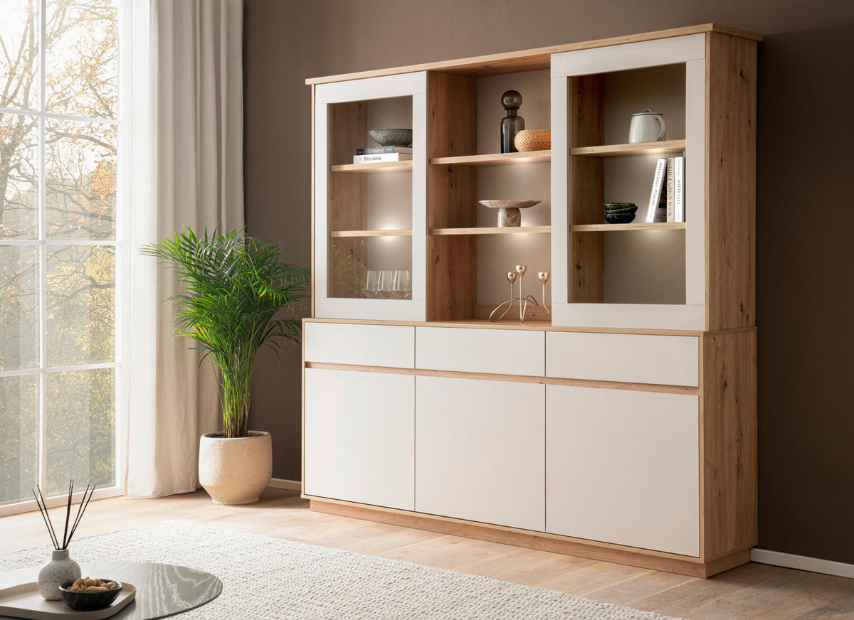 BUFFET 202/199/40 cm  in Kaschmir, Eiche Artisan  - Kaschmir/Eiche Artisan, Design, Holzwerkstoff (202/199/40cm) - MID.YOU