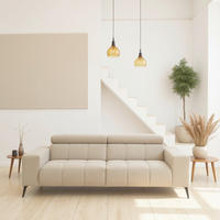 2-SITZER-SOFA TRENTO Mikrofaser Creme  - Dunkelgrau/Creme, MODERN, Textil/Metall (208/79/104cm) - MID.YOU