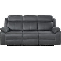 RECLINERSOFFA i grå  - svart/grå, Klassisk, metall/trä (219/105/99cm) - Best Price