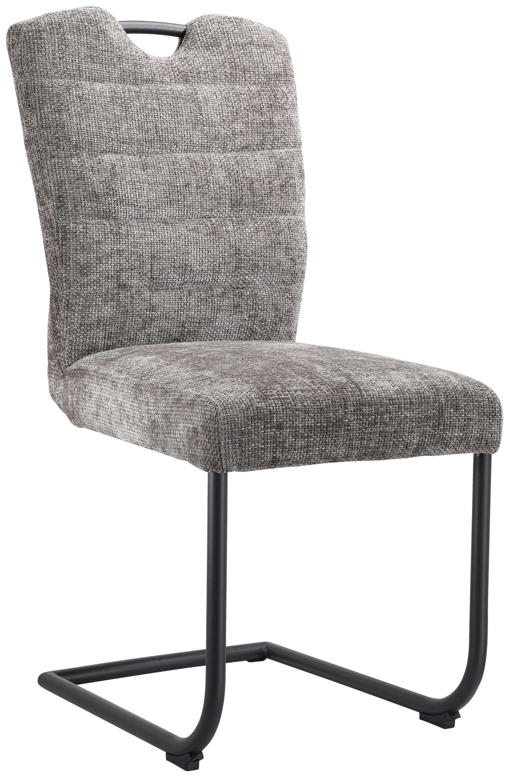 SZÁNKÓTALPAS SZÉK fém, textil szürke, fekete  - fekete/szürke, Design, textil/fém (46/97/59cm) - Novel