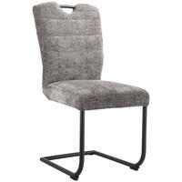 Scaun Cantilever din metal, textil, gri, negru - negru/gri, Design, metal/textil (46/97/59cm) - Novel