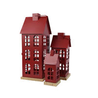 LATERNENSET - Rot, Basics, Metall (16/16/45cm)