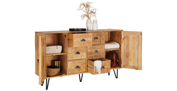 SIDEBOARD 150/90/40 cm - Hellbraun/Naturfarben, LIFESTYLE, Holz/Metall (150/90/40cm) - Landscape