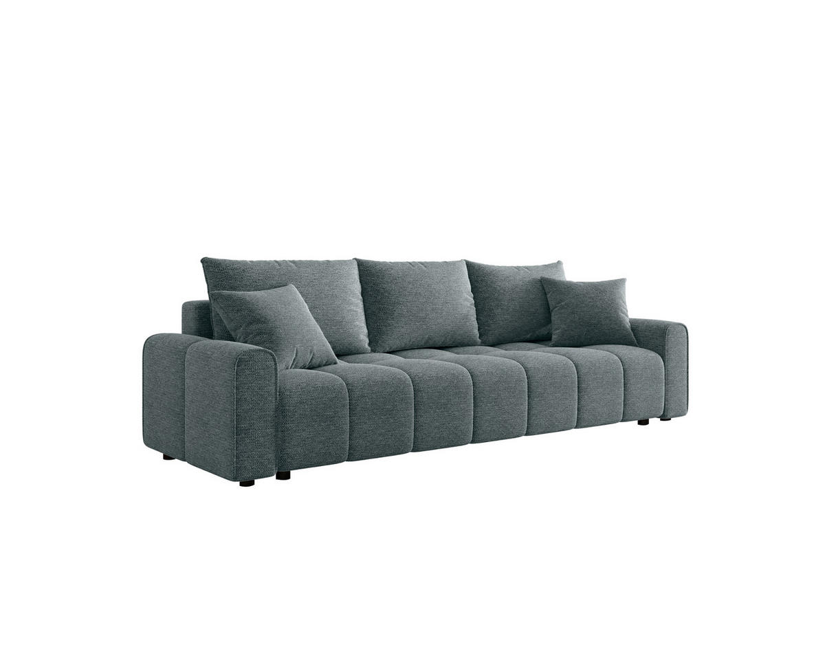 SCHLAFSOFA OLIVIER in Struktur Grau  - Schwarz/Grau, MODERN, Kunststoff/Textil (236/90/100cm) - MID.YOU