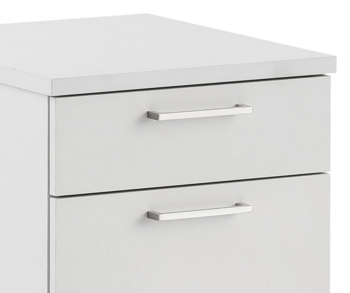 ROLLCONTAINER Hellgrau  - Hellgrau/Nickelfarben, KONVENTIONELL, Holzwerkstoff/Metall (41,2/60,1/49,6cm) - MID.YOU