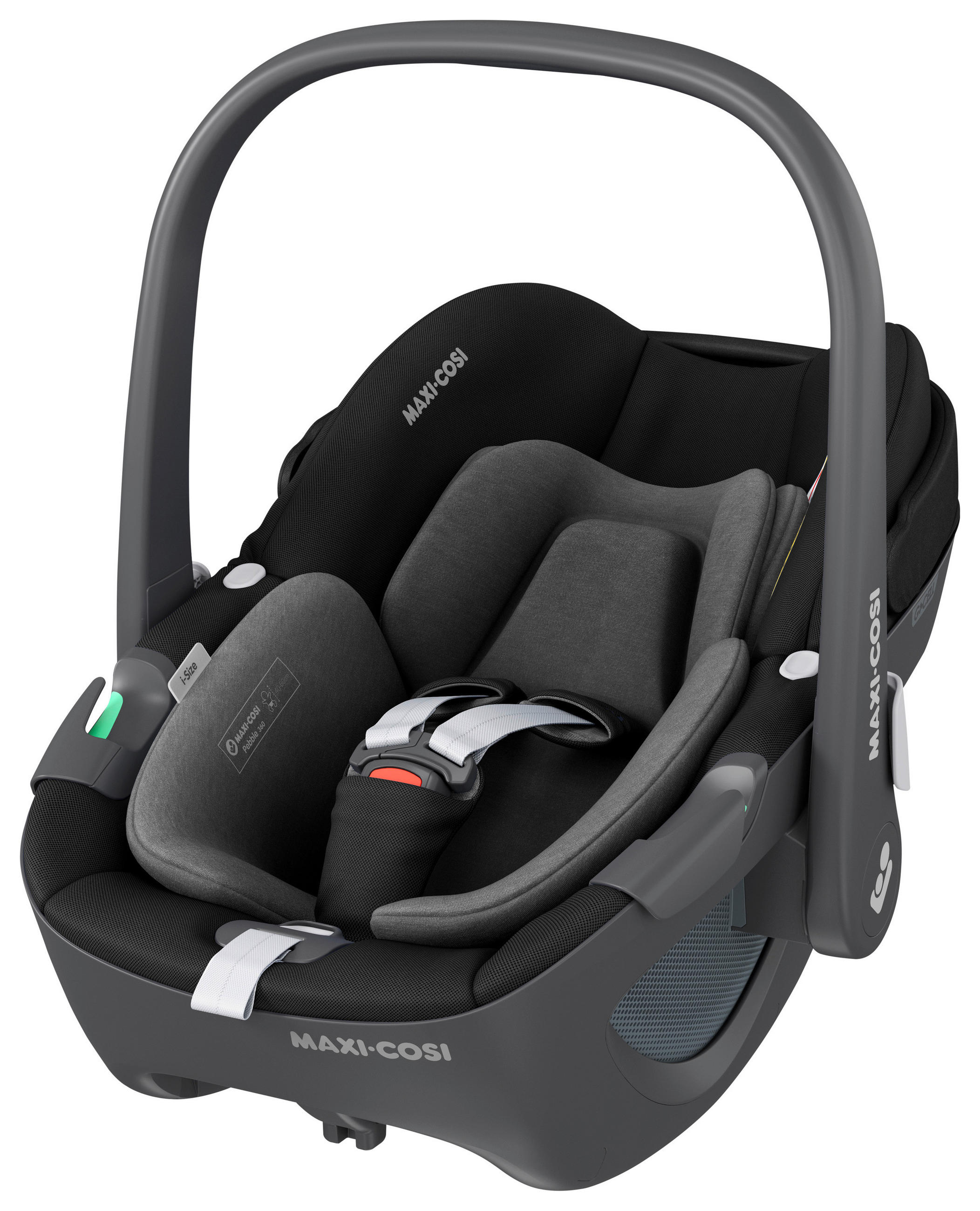 BABYSCHALE Pebble 360 Essential Black   - Schwarz, Basics, Kunststoff/Textil (44/56/67cm) - Maxi-Cosi