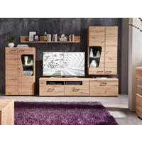 DNEVNI REGAL,  barve hrasta  - črna/barve hrasta, Moderno, kovina/leseni material (320/205/47cm) - Hom`in