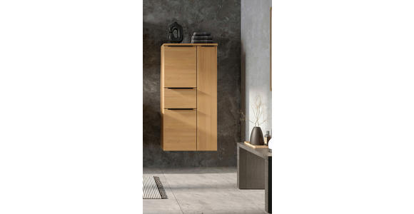 MIDISCHRANK 65/130/35 cm  - Wildeiche/Schwarz, KONVENTIONELL, Holzwerkstoff/Metall (65/130/35cm) - Xora