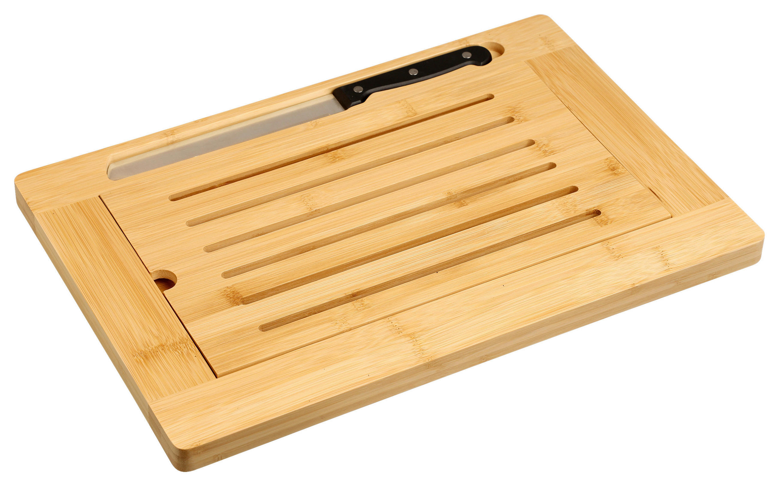 SCHNEIDEBRETT-SET Naturmaterialien  - Hellbraun/Edelstahlfarben, Basics, Naturmaterialien (42/28/2cm) - Kesper