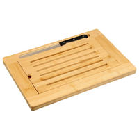 SCHNEIDEBRETT-SET 3-teilig    42/28/2 cm  - Hellbraun/Edelstahlfarben, Basics, Naturmaterialien (42/28/2cm) - Kesper