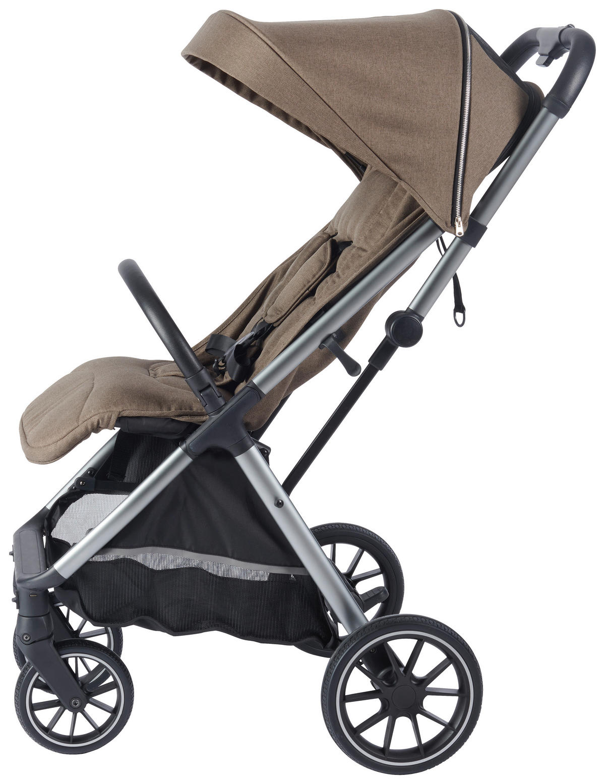 KIŠOBRAN KOLICA  TOUCH  - boja aluminijuma/braon, Trendi, tekstil/metal (58/108/86cm) - Jimmylee