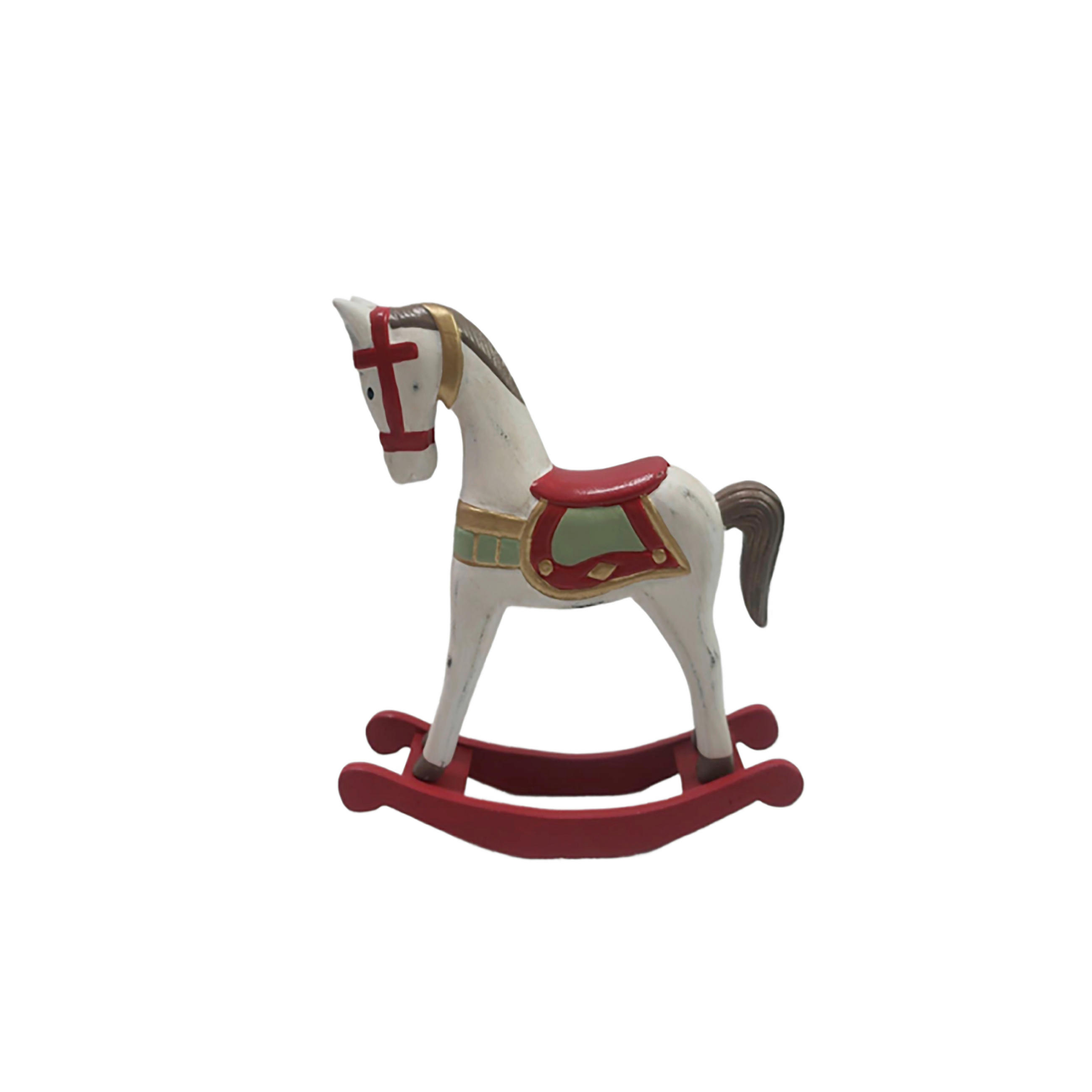 DEKORAČNÍ KŮŇ - bílá/zelená, Lifestyle, kompozitní dřevo (21,5/22,5/5,5cm) - X-Mas