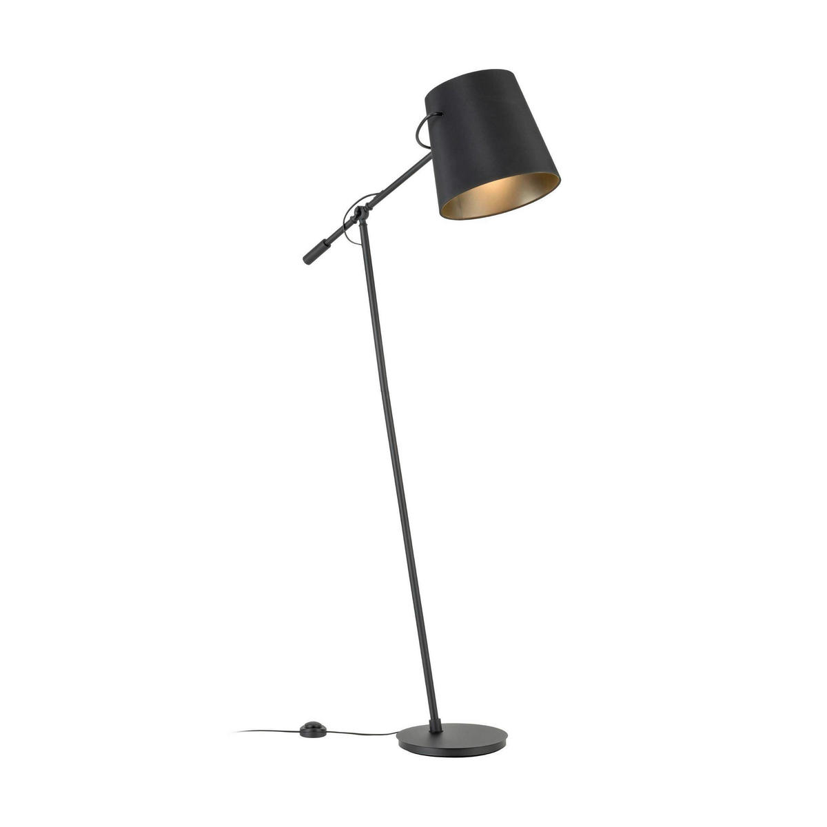 STOJACÍ LAMPA, 30/153/80 cm  - černá, Basics, kov/textil (30/153/80cm)