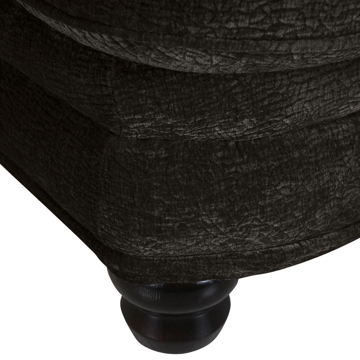 OHRENSESSEL in Chenille Dunkelbraun  - Dunkelbraun/Schwarz, Romantik / Landhaus, Holz/Textil (125/100/140cm) - Landscape