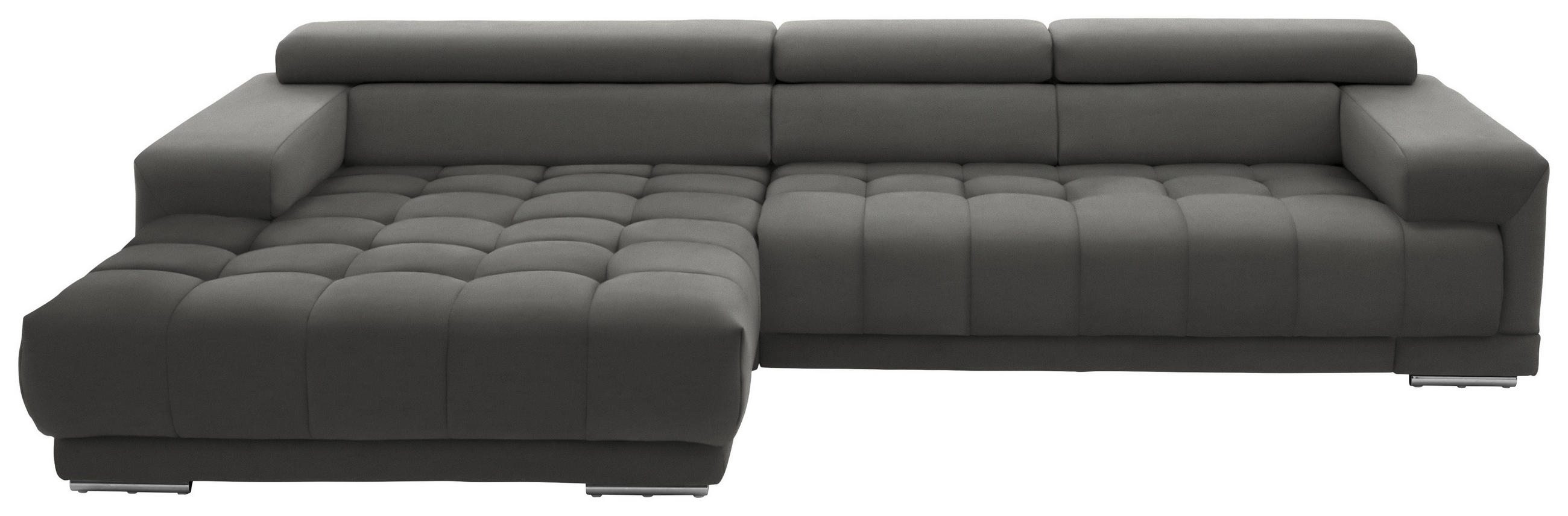 ECKSOFA Mikrofaser Silberfarben  - Silberfarben, Design, Textil/Metall (190/335cm) - Beldomo Speed