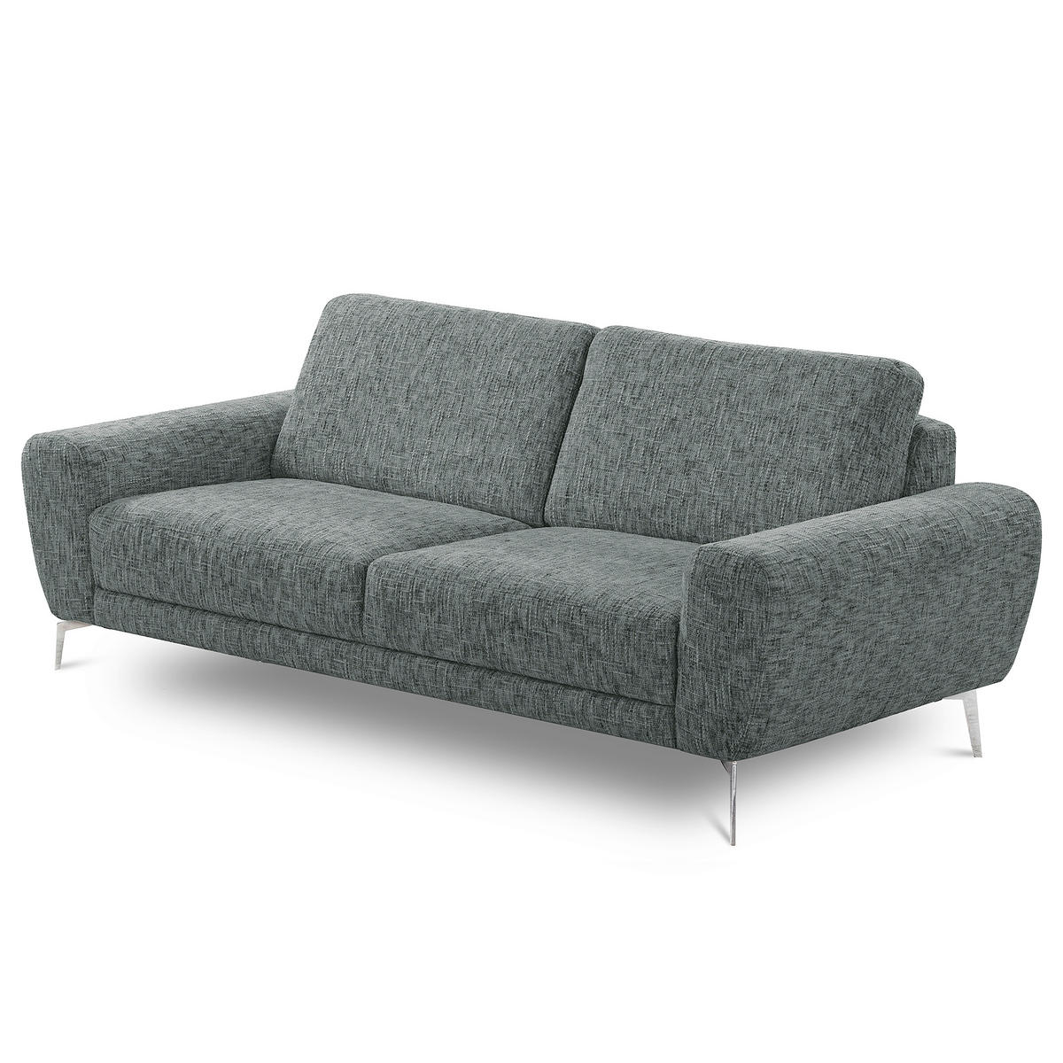 3-SITZER-SOFA SPRING in Webstoff Anthrazit Modern  - Chromfarben/Anthrazit, Design, Textil/Metall (187/85/92cm) - Livetastic