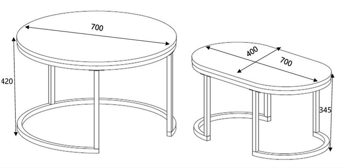 SADA KONFERENČNÍCH STOLKŮ, antracitová, kov, kompozitní dřevo, 70/42/70 cm - černá/antracitová, Design, kov/kompozitní dřevo (70/42/70cm) - MID.YOU