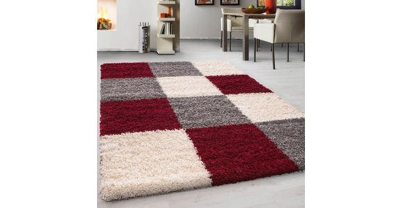 HOCHFLORTEPPICH 200/290 cm Life 1501 Rot, Weiß, Hellgrau - Rot/Hellgrau, KONVENTIONELL, Textil (200/290cm) - Novel