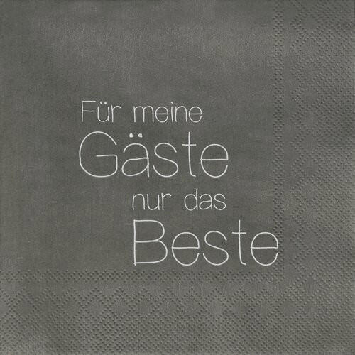SERVIETTE   16.6/16.16/3.1 cm  - Schwarz, Basics, Papier (16.6/16.16/3.1cm) - Räder