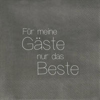 SERVIETTE   16.6/16.16/3.1 cm  - Schwarz, Basics, Papier (16.6/16.16/3.1cm) - Räder
