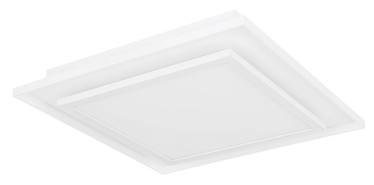 STROPNÍ LED SVÍTIDLO, 44.3/44.3/6.3 cm - bílá, Design, kov/plast (44.3/44.3/6.3cm) - Globo