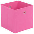 FALTBOX 2er Set Metall, Textil, Karton Silberfarben, Pink  - Pink/Silberfarben, Design, Karton/Textil (32/32/32cm) - Carryhome