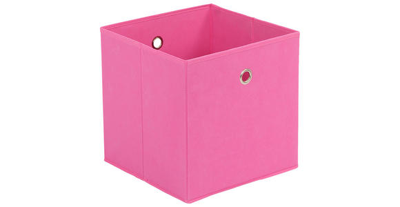FALTBOX 2er Set Metall, Textil, Karton Silberfarben, Pink  - Pink/Silberfarben, Design, Karton/Textil (32/32/32cm) - Carryhome