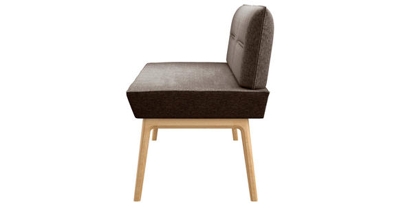 SITZBANK 160/92/66 cm Webstoff Dunkelgrau, Eichefarben Eiche massiv  - Eichefarben/Dunkelgrau, KONVENTIONELL, Holz/Textil (160/92/66cm) - Linea Natura