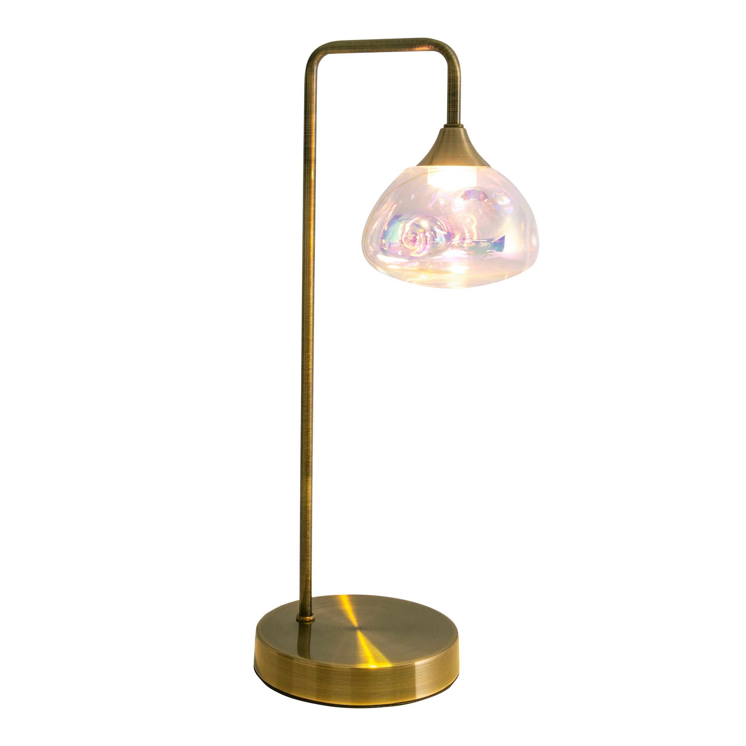 TISCHLEUCHTE 17,5/45 cm   - Messingfarben, Design, Glas/Metall (17,5/45cm) - Näve