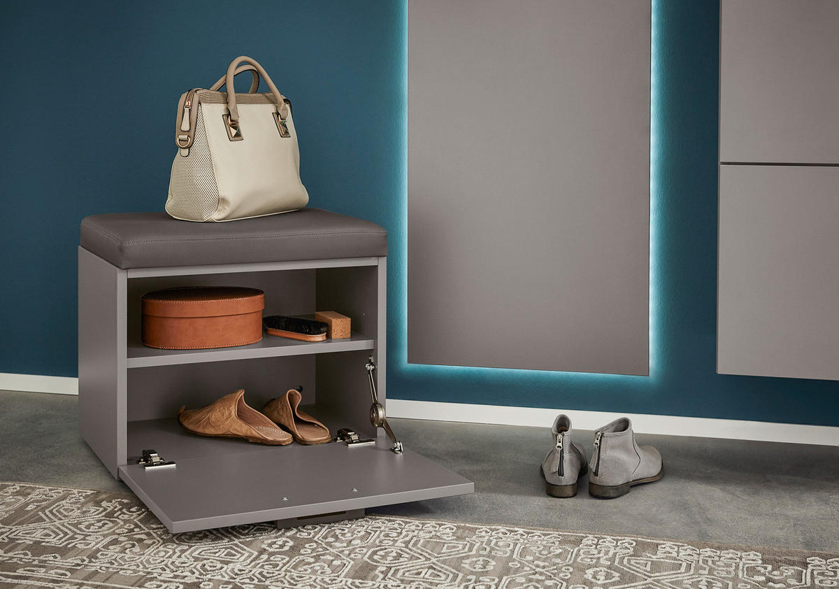 GARDEROBE  in 240/200/40 cm  - Hellgrau/Grau, Design, Glas/Holzwerkstoff (240/200/40cm) - Musterring