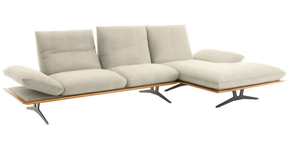ECKSOFA in Flachgewebe Beige 314/159 cm - Beige/Schwarz, Design, Holz/Textil (314/159cm) - Dieter Knoll