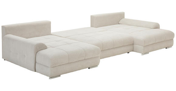 WOHNLANDSCHAFT in Cord Naturfarben  - Chromfarben/Naturfarben, KONVENTIONELL, Kunststoff/Textil (180/376/180cm) - Carryhome