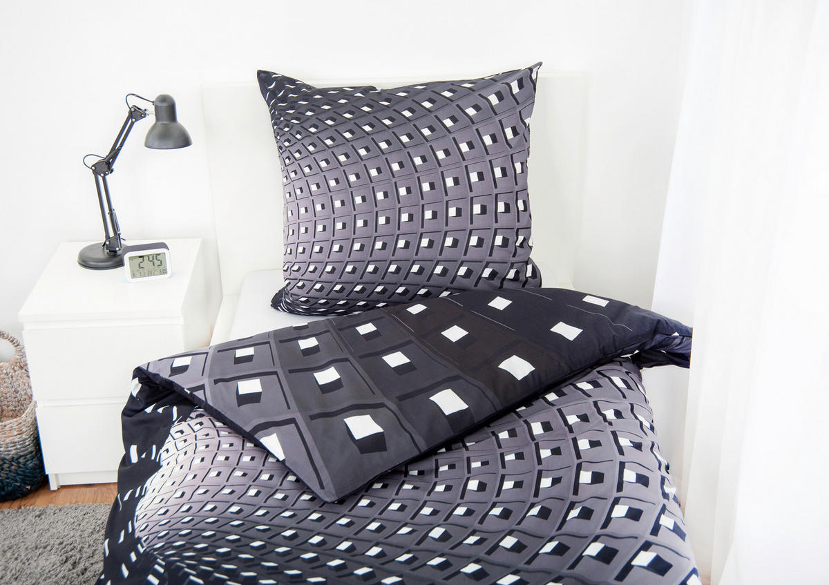 JUGENDBETTWÄSCHE Renforcé 135/200 cm  - Schwarz/Weiß, Trend, Textil (135/200cm) - Herding