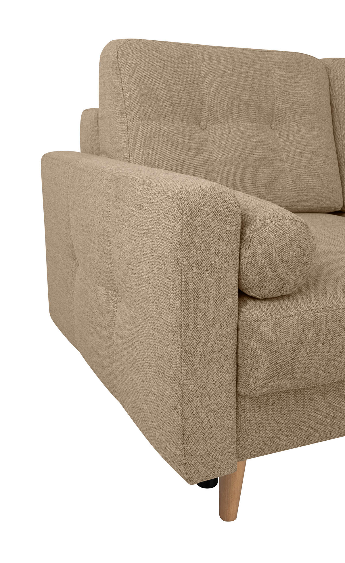 ECKSOFA in Hellbraun  - Hellbraun/Buchefarben, Design, Holz/Textil (242/242cm) - MID.YOU