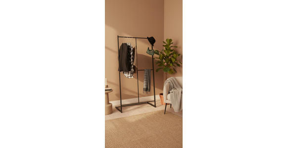 KLEIDERSTÄNDER in Schwarz 80/160/40 cm   - Schwarz, Trend, Metall (80/160/40cm) - Carryhome