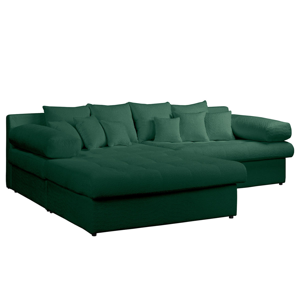 ECKSOFA Naomi Grün Chenille Rückenkissen  - Schwarz/Grün, Design, Kunststoff/Textil (243/284cm) - P & B