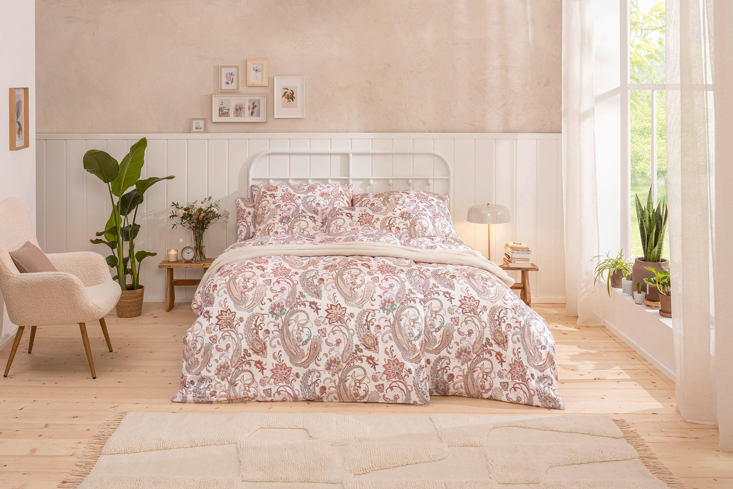 BETTWÄSCHE Atelier Makosatin 155/220 cm  - Beige, Design, Textil (155/220cm) - Estella