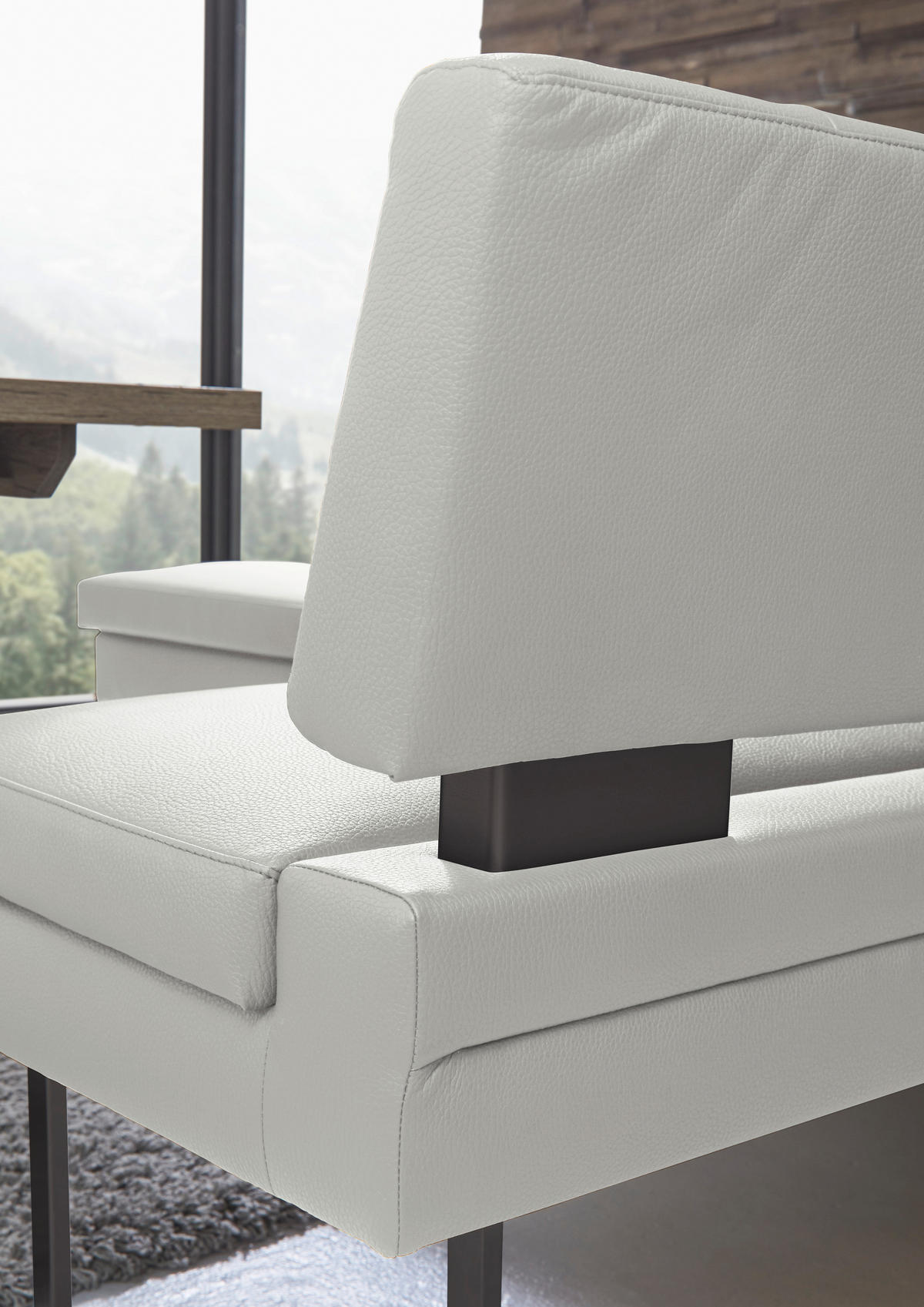ECKBANK 200/158 cm  in Hellgrau  - Hellgrau/Schwarz, Design, Textil/Metall (200/158cm) - Dieter Knoll