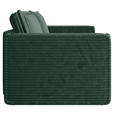 SCHLAFSOFA Cord Dunkelgrün  inkl. Zierkissen, Bettkasten, Schlaffunktion  - Dunkelgrün/Schwarz, MODERN, Kunststoff/Textil (250/68/104cm) - Xora